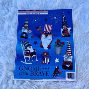 July 4th Window Clings Gnome of the Brave New! Patriotic Flag Decorative Decor